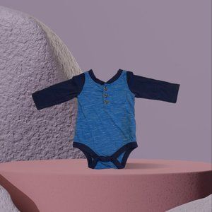 BABY ONE PIECE BODY SUIT BLUE AND BLACK COLOURED SIZE SMALL